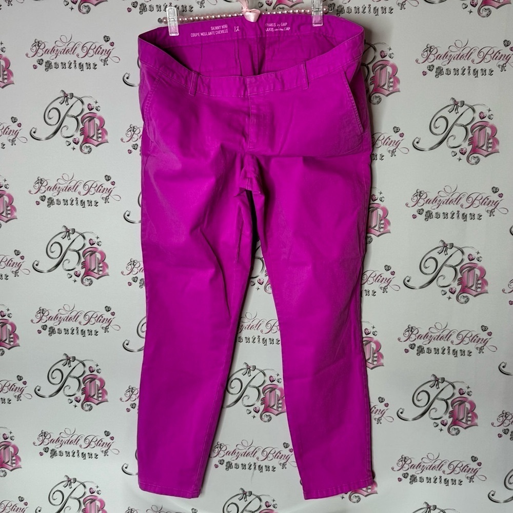 GAP Pink pants bright neon purple pink Sleek Stretchy Full-Length cotton